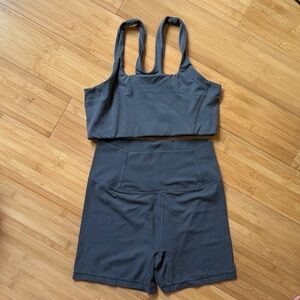 Free People Movement Never Better Square Neck Bra and Bike Shorts